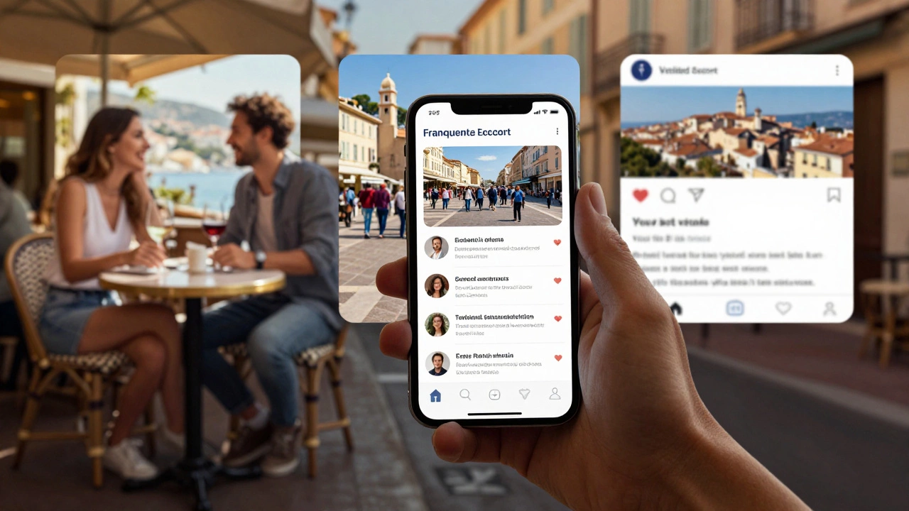 A hand hovering over a phone with a scam ad, while three safe alternatives glow softly in the background.